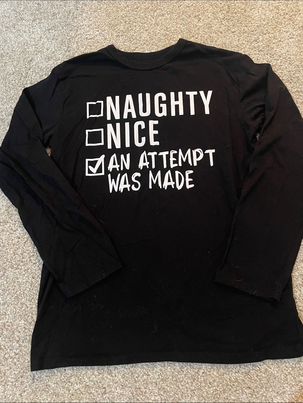 Place Black Long-Sleeve Graphic Tee with White Text